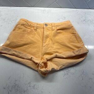 Forever 21 High-Waist Corduroy Shorts in Pale Orange